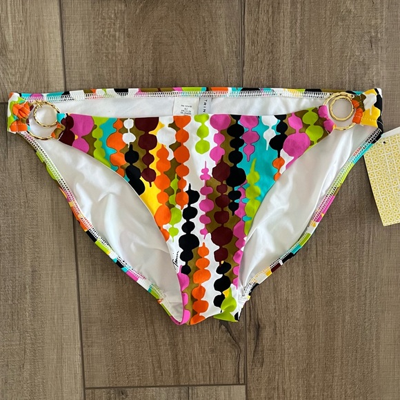 Trina Turk Colorful Geometric Gold Ring Bikini Set Size 8 NWT Resort Swim Beach - Picture 8 of 13